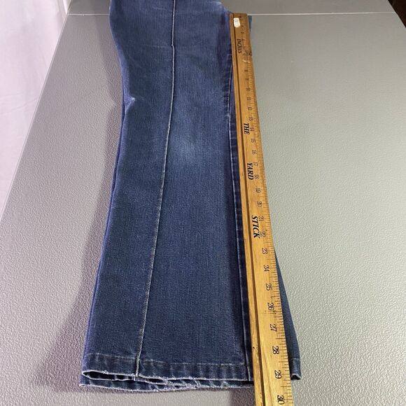 Vintage Polo Jeans Co RALPH LAUREN Flare Stitched Ranch Flag Denim Women 12 Blue - Picture 11 of 12